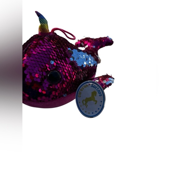Pink Sequin Narwhal Plush - Picture 4 of 4